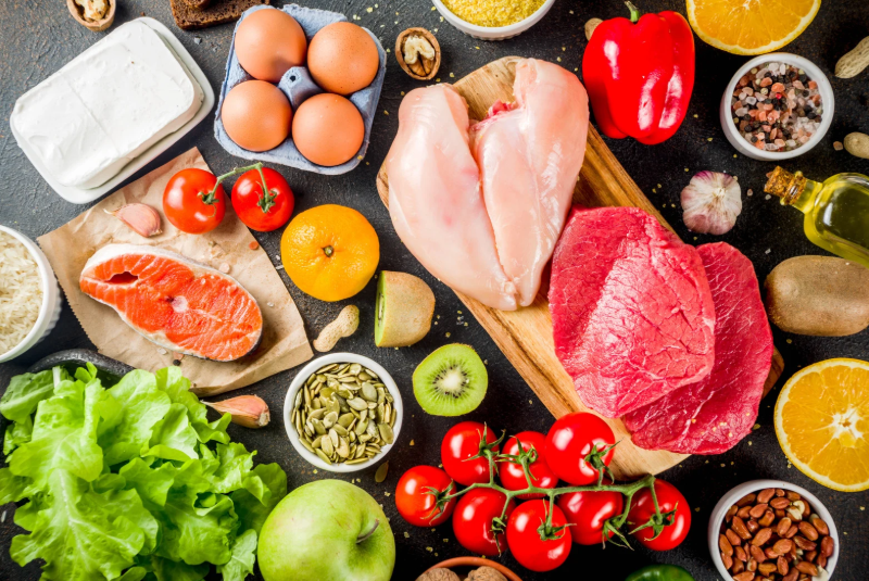 balanced diet with calcium, grains, fruits, nuts. balanced diet with calcium, grains, fruits, nuts.