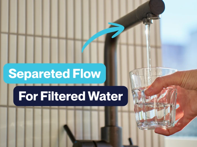 tap with separated flow for filtered water