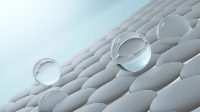 A microscopic close-up of an advanced filtration membrane, revealing its ultra-fine nanoparticle-level structure and intricate surface texture.