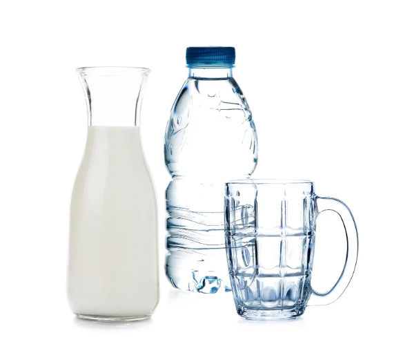 hydration options: milk and water