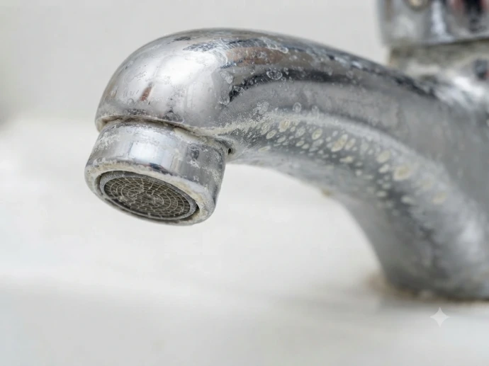 tap with limescale