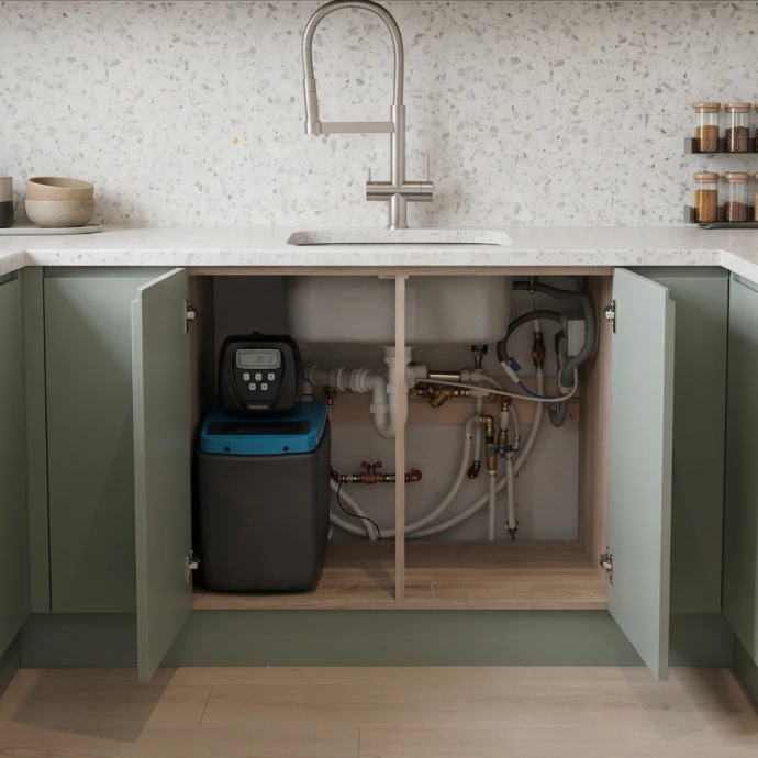 blu maxi water softener undersink