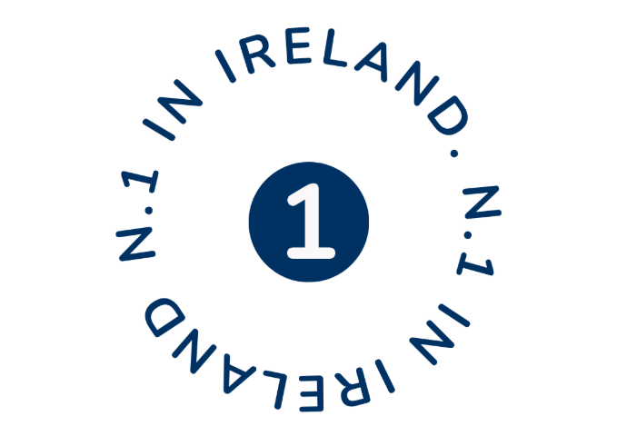 An award-style display featuring the text “#1 in Ireland” alongside a sleek Renewell Water filter unit, symbolizing our position as the leading choice for clean, safe, and great-tasting water in Ireland.