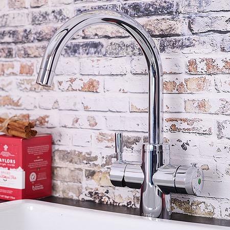 Affordable 4-in-1 boiling water tap from QETTLE, combining filtered, hot, cold, and 100°C water in one.