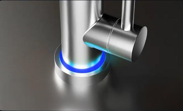 LED tap shows hydrogen water filtration status for safe, pure drinking water.