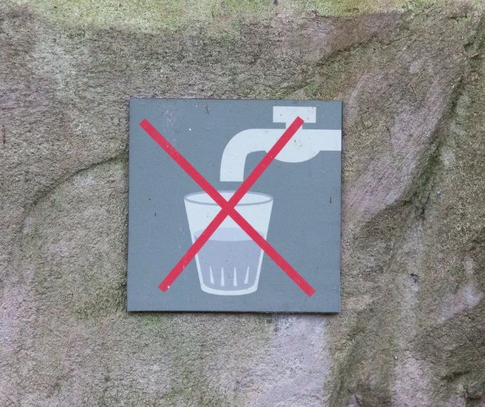 do not consume water warning