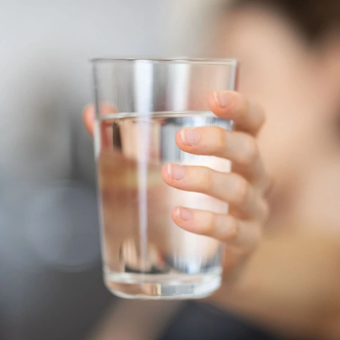 glass of clean drinking water