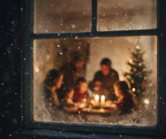 family indoor in cozy evening