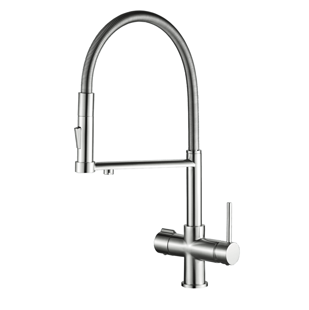 Rio 4-in-1 Kitchen Tap CHROME | Dual Lever Tap | Filter & Hydrogen Water Compatible | Pull-Down | 360° Swivel Spout